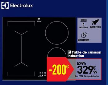 Promoties Electrolux table de cuisson induction - Electrolux - Geldig van 27/08/2019 tot 23/09/2019 bij Conforama