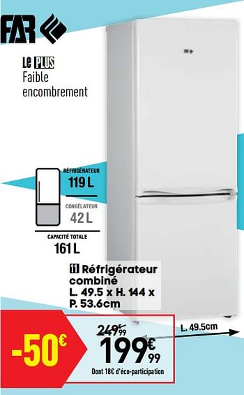 Promoties Far réfrigérateur combiné - FAR - Geldig van 27/08/2019 tot 23/09/2019 bij Conforama