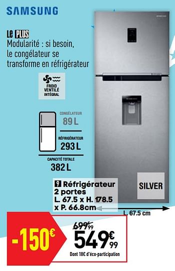 Promotions Samsung réfrigérateur 2 portes - Samsung - Valide de 27/08/2019 à 23/09/2019 chez Conforama