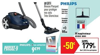 Promotions Philips aspirateur avec sac - Philips - Valide de 27/08/2019 à 23/09/2019 chez Conforama