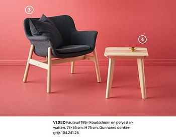 Promoties Vedbo fauteuil - Huismerk - Ikea - Geldig van 23/08/2019 tot 31/07/2020 bij Ikea