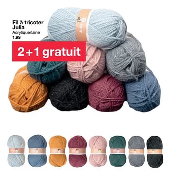 Promotions Fil à tricoter julia - Produit maison - Zeeman  - Valide de 14/09/2019 à 20/09/2019 chez Zeeman