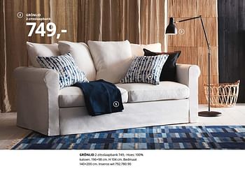 Promoties Grönlid 2-zitsslaapbank - Huismerk - Ikea - Geldig van 23/08/2019 tot 31/07/2020 bij Ikea