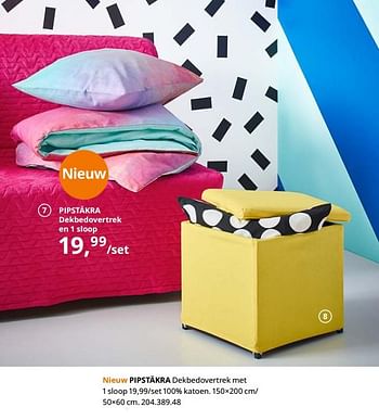 Promoties Pipstäkra dekbedovertrek met 1 sloop - Huismerk - Ikea - Geldig van 23/08/2019 tot 31/07/2020 bij Ikea