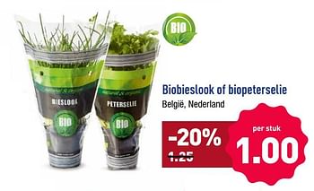 Promoties Biobieslook of biopeterselie - Huismerk - Aldi - Geldig van 16/09/2019 tot 21/09/2019 bij Aldi