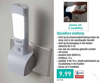 Promoties Oplaadbare noodlamp - Huismerk - Aldi - Geldig van 16/09/2019 tot 21/09/2019 bij Aldi