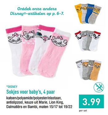 Promoties Sokjes voor baby`s - Disney - Geldig van 16/09/2019 tot 21/09/2019 bij Aldi
