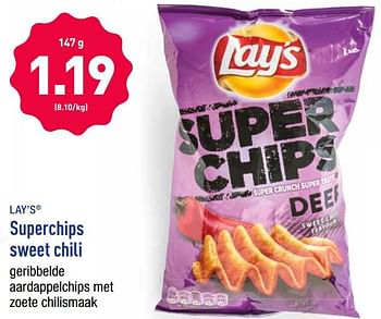 Promoties Superchips sweet chili - Lay's - Geldig van 16/09/2019 tot 21/09/2019 bij Aldi