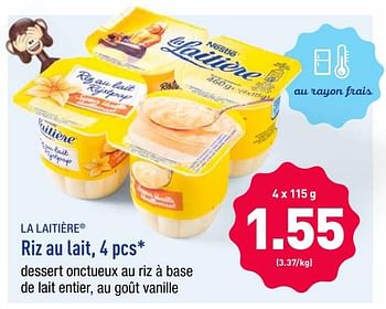 Promotions Riz au lait - La Laitiere - Valide de 16/09/2019 à 21/09/2019 chez Aldi