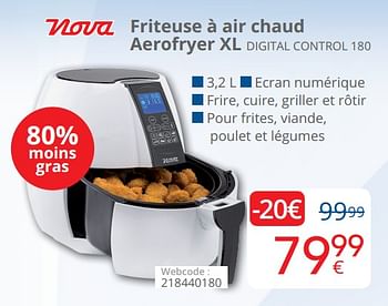Promotions Nova friteuse à air chaud aerofryer xl digital control 180 - Nova - Valide de 16/09/2019 à 30/09/2019 chez Eldi