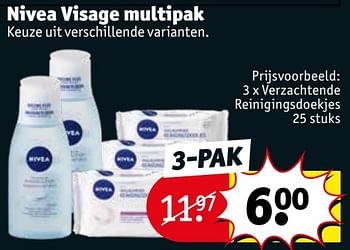 Promoties Nivea visage multipak verzachtende reinigingsdoekjes - Nivea - Geldig van 17/09/2019 tot 22/09/2019 bij Kruidvat