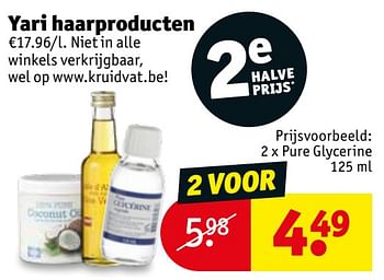 Promoties Yari haarproducten pure glycerine - Huismerk - Kruidvat - Geldig van 17/09/2019 tot 22/09/2019 bij Kruidvat