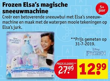 Promoties Frozen elsa`s magische sneeuwmachine - Disney  Frozen - Geldig van 17/09/2019 tot 22/09/2019 bij Kruidvat