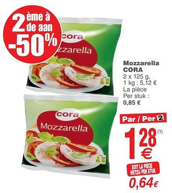 Promotions Mozzarella cora - Produit maison - Cora - Valide de 17/09/2019 à 24/09/2019 chez Cora
