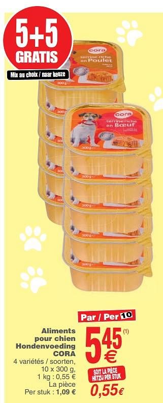 Promotions Aliments pour chien hondenvoeding cora - Produit maison - Cora - Valide de 17/09/2019 à 24/09/2019 chez Cora