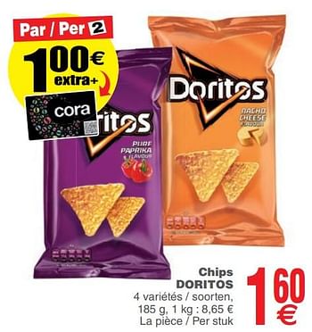 Promotions Chips doritos - Doritos - Valide de 17/09/2019 à 24/09/2019 chez Cora