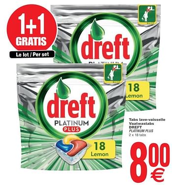 Promoties Tabs lave-vaisselle vaatwastabs dreft platinum plus - Dreft - Geldig van 17/09/2019 tot 24/09/2019 bij Cora