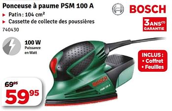 Promotions Bosch ponceuse à paume psm 100 a - Bosch - Valide de 17/09/2019 à 29/09/2019 chez Mr. Bricolage