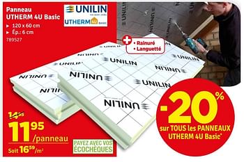 Promotions Panneau utherm 4u basic - Unilin - Valide de 17/09/2019 à 29/09/2019 chez Mr. Bricolage