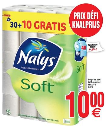 Promoties Papier wc wc-papier nalys soft - Nalys - Geldig van 17/09/2019 tot 24/09/2019 bij Cora
