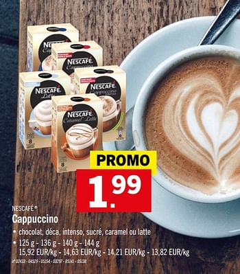 Promotions Cappuccino - Nescafe - Valide de 23/09/2019 à 28/09/2019 chez Lidl