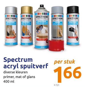 Promoties Spectrum acryl spuitverf - SPECTRUM - Geldig van 18/09/2019 tot 24/09/2019 bij Action