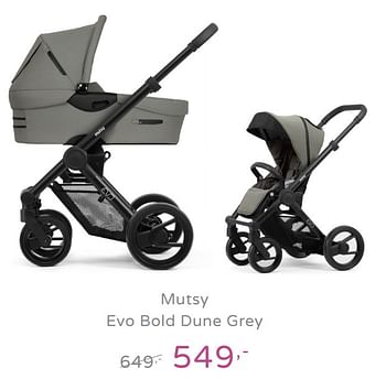 Promotions Mutsy evo bold dune grey - Mutsy - Valide de 15/09/2019 à 21/09/2019 chez Baby & Tiener Megastore