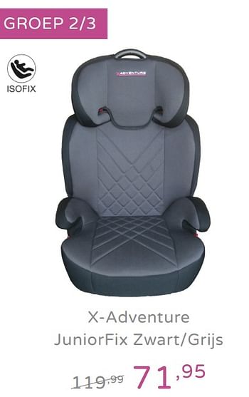 Promoties X-adventure juniorfix zwart-grijs - Xadventure - Geldig van 15/09/2019 tot 21/09/2019 bij Baby & Tiener Megastore