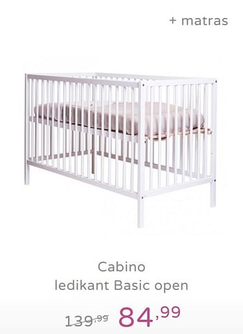Promoties Cabino ledikant basic open - Cabino - Geldig van 15/09/2019 tot 21/09/2019 bij Baby & Tiener Megastore