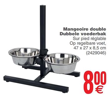 Promoties Mangeoire double dubbele voederbak - Huismerk - Cora - Geldig van 17/09/2019 tot 30/09/2019 bij Cora