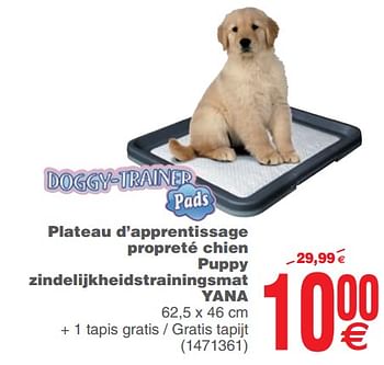 Promoties Plateau d`apprentissage propreté chien puppy zindelijkheidstrainingsmat yana - Yana - Geldig van 17/09/2019 tot 30/09/2019 bij Cora