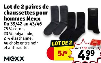 Promotions Lot de 2 paires de chaussettes pour hommes mexx - Mexx - Valide de 17/09/2019 à 22/09/2019 chez Kruidvat