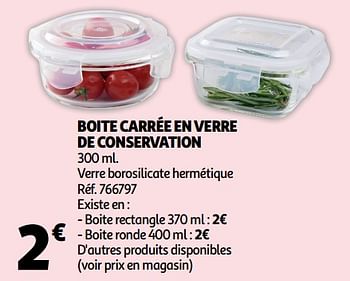 Promoties Boite carrée en verre de conservation - Huismerk - Auchan - Geldig van 18/09/2019 tot 24/09/2019 bij Auchan