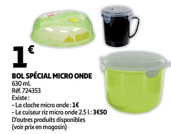 Promotions Bol spécial micro onde - Produit Maison - Auchan Ronq - Valide de 18/09/2019 à 24/09/2019 chez Auchan Ronq