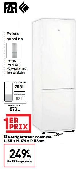 Promoties Far réfrigérateur combiné - FAR - Geldig van 10/09/2019 tot 23/09/2019 bij Conforama