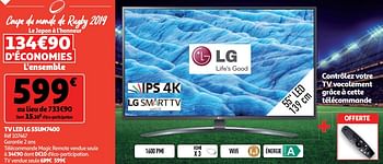 Promoties Lg tv led lg 55um7400 - LG - Geldig van 18/09/2019 tot 24/09/2019 bij Auchan