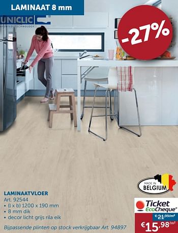 Promotions Laminaatvloer - Uniclic - Valide de 24/09/2019 à 21/10/2019 chez Zelfbouwmarkt
