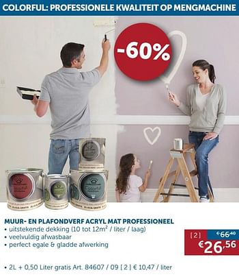 Promoties Muur- en plafondverf acryl mat professioneel - Huismerk - Zelfbouwmarkt - Geldig van 24/09/2019 tot 21/10/2019 bij Zelfbouwmarkt