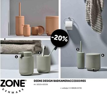 Promoties Deens design badkameraccessoires vuilbakje - Zone denmark - Geldig van 24/09/2019 tot 21/10/2019 bij Zelfbouwmarkt