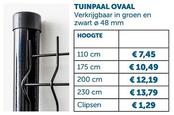 Promotions Tuinpaal ovaal - Produit maison - Zelfbouwmarkt - Valide de 24/09/2019 à 21/10/2019 chez Zelfbouwmarkt