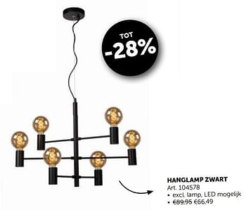 Promoties Hanglamp zwart - Huismerk - Zelfbouwmarkt - Geldig van 24/09/2019 tot 21/10/2019 bij Zelfbouwmarkt