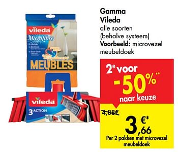 Promoties Gamma vileda microvezel meubeldoek - Vileda - Geldig van 18/09/2019 tot 30/09/2019 bij Carrefour