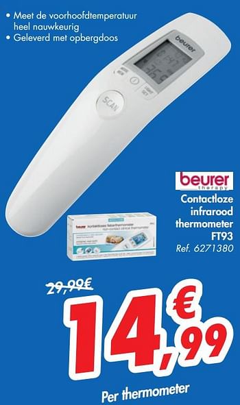 Promotions Beurer contactloze infrarood thermometer ft93 - Beurer - Valide de 18/09/2019 à 23/09/2019 chez Carrefour