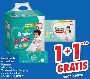 Promoties Luiers pants en doekjes pampers pants baby-dry maat 6 - Pampers - Geldig van 18/09/2019 tot 23/09/2019 bij Carrefour