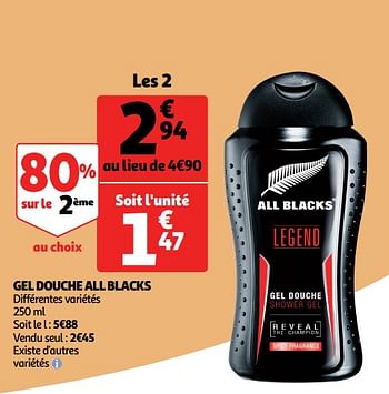 Promotions Gel douche all blacks - All black's - Valide de 18/09/2019 à 24/09/2019 chez Auchan Ronq