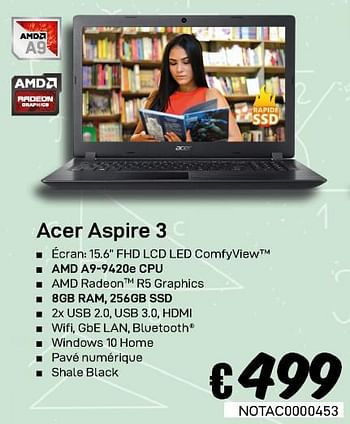 Promoties Acer aspire 3 - Acer - Geldig van 23/08/2019 tot 30/09/2019 bij Compudeals