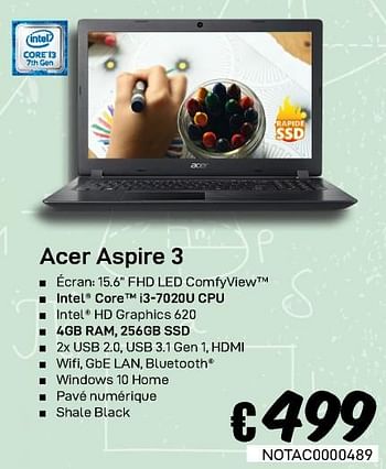 Promotions Acer aspire 3 - Acer - Valide de 23/08/2019 à 30/09/2019 chez Compudeals