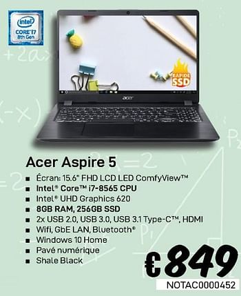 Promotions Acer aspire 5 - Acer - Valide de 23/08/2019 à 30/09/2019 chez Compudeals