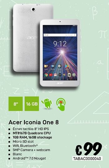 Promotions Acer iconia one 8 - Acer - Valide de 23/08/2019 à 30/09/2019 chez Compudeals