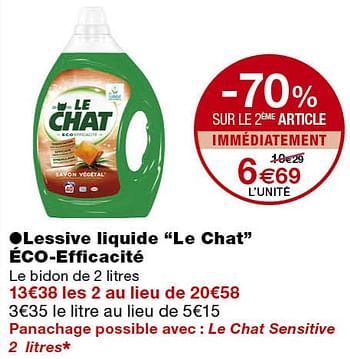 Promotion Monoprix Lessive Liquide Le Chat Eco Efficacite Le Chat Menage Valide Jusqua 4 Promobutler